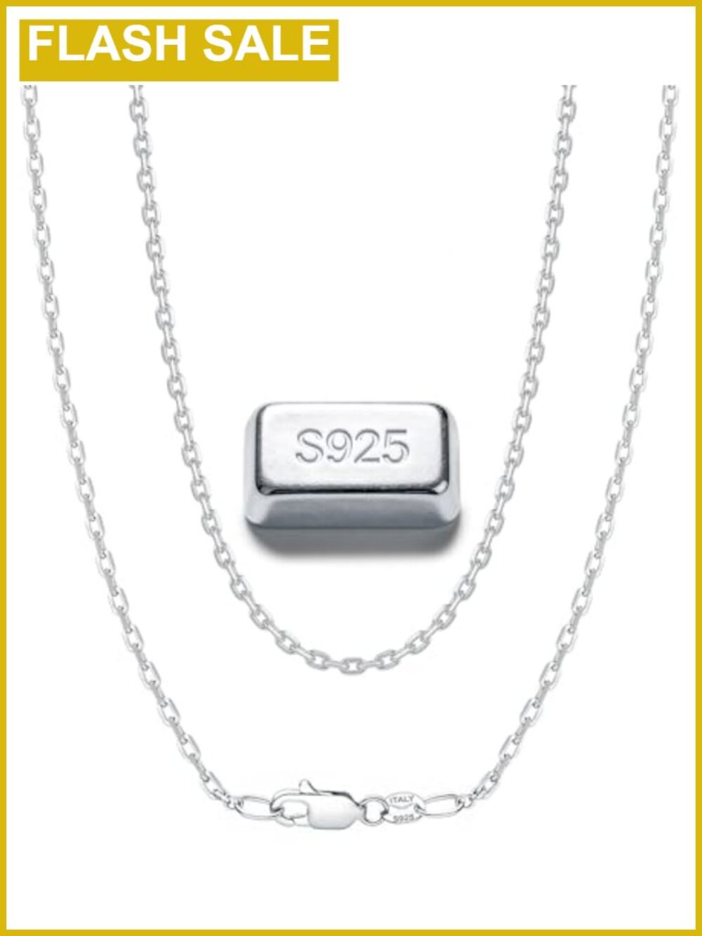 S925 Sterling Silver Chain Necklace 1.5mm Cable Dainty Choker Women